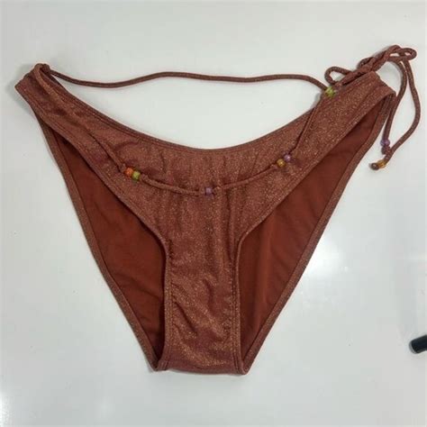Wild Fable Swim Beaded Side Tie Extra Cheeky Extra High Leg Bikini Bottom Wild Fable Size Xl