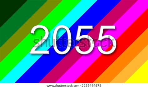 2055 Colorful Rainbow Background Year Number Stock Illustration ...