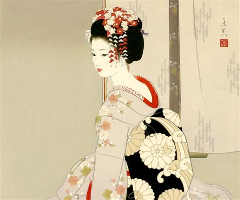 Japanese Art Women Japanese Geishas Maiko Shimura Tatsumi Fine Art