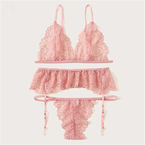 Uaang Lingerie Women S Underwear Set Sexy Lace Lingerie Set Lady Underwear Pink Floral Lace Bra