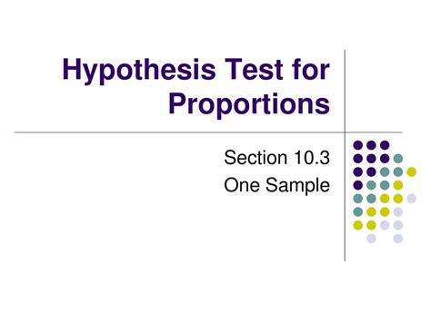 Hypothesis Test For Proportions Ppt Download