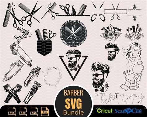 Barbershop Svg Barber Tools Svg Hairdresser Svg Bundle Barber Shirt