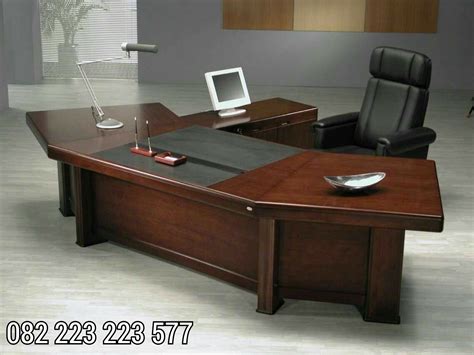 meja kerja kayu jati kantor model lengkung meja kursi kantor kayu jati