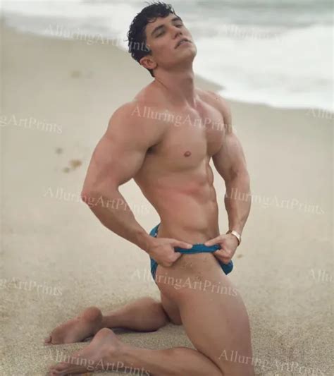 Male Model Print Beefcake Handsome Muscular Shirtless Hunk Hot Beach Bath N Picclick Uk