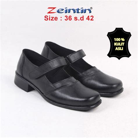 Zeintin Sepatu Pantofel Wanita Bahan Kulit Sapi Sepatu Kantor Wanita