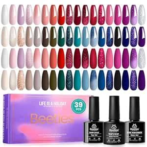 Amazon Beetles Gel Polish Set Pcs Red Burgundy Blue Green Nude Pink Purple Gel Nail