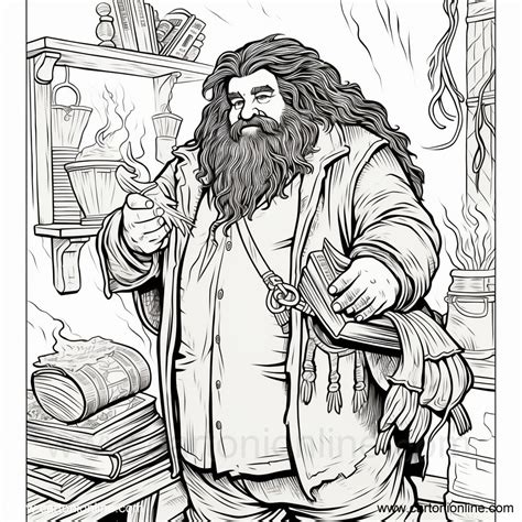 Dibujo 07 De Rubeus Hagrid Para Colorear