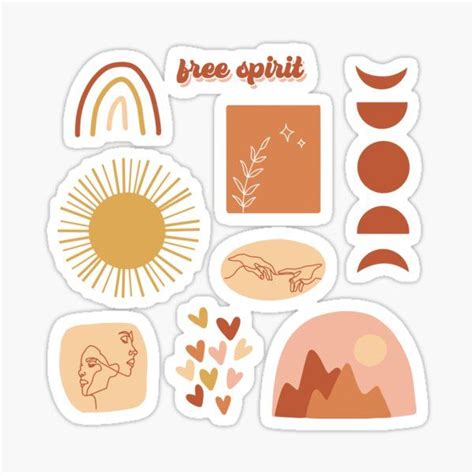 Boho Stickers for Sale | Scrapbook stickers printable, Sticker design ...