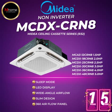 Midea Ceiling Cassette Air Conditioner R32 Inverter Mcamcx Crfnx