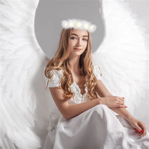 Buy Fovths 2 Pieces Light Up Angel Halo Headband Led White Feather