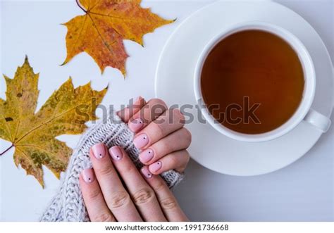 Woman Hands Beautiful Nude Manicure Holding Stock Photo Shutterstock