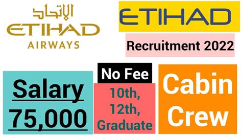 Etihad Airways Recruitment 2022 Salary ₹75000 No Fee Latest Jobs