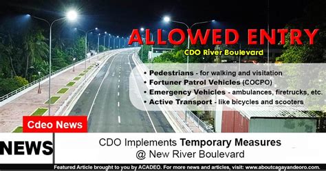 Cdo Implements Temporary Measures New River Boulevard