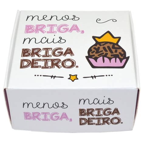 Caixa Para 4 Doces Menos Briga Mais Brigadeiro C 10 Un Custom Box