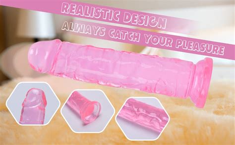 Amazon 7 Realistic Jelly Dildo For Beginners Soft Lifelike Sex Toy Thin Penis With Strong
