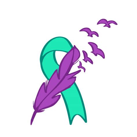 Teal And Purple Ribbon Stock Vectors Istock