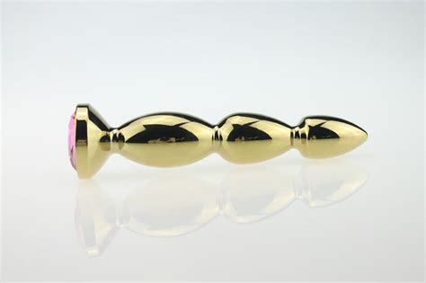 Gold Anal Jewelry Stainless Steel Butt Plugs Steel Anal Sex Toys Metal Butt Plugs Anus Jeweled