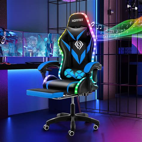 Amazon.com: HOFFREE Gaming Chair Massage with Bluetooth Speakers and ...