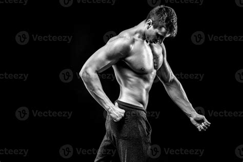 Image Of Very Muscular Man Posing With Naked Torso 35423404 Stock Photo At Vecteezy