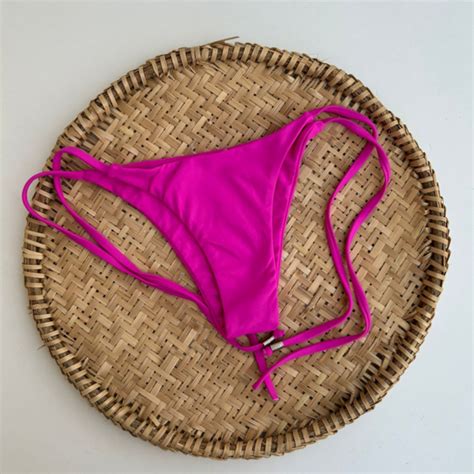 Tanga Lacinho Maresias Lisa Fuscia Meu Bikini Novo