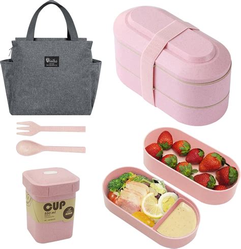 Haoh Bento Lunch Box Kit Ml Double Couche Herm Tique Boite Repas