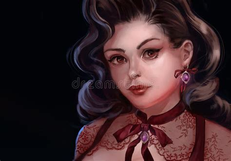 Illustration Of A Brunette With Lush Hair Stock Illustration Illustration Of Dark Haircut