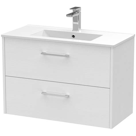 Hudson Reed Juno White Ash Mm Wall Hung Drawer Vanity Unit Basin