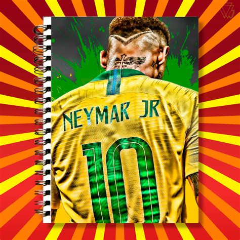 Adesivo Para Capa De Caderno Neymar Jr Camisa 10 Jogador Futebol