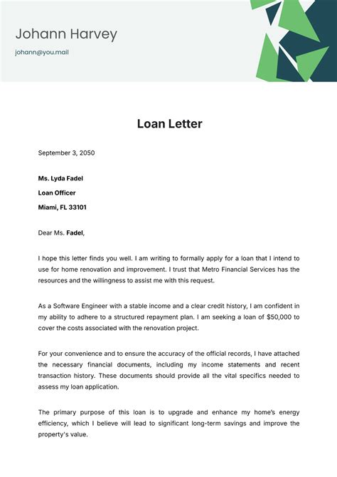 Free Loan Letter Templates, Editable and Printable