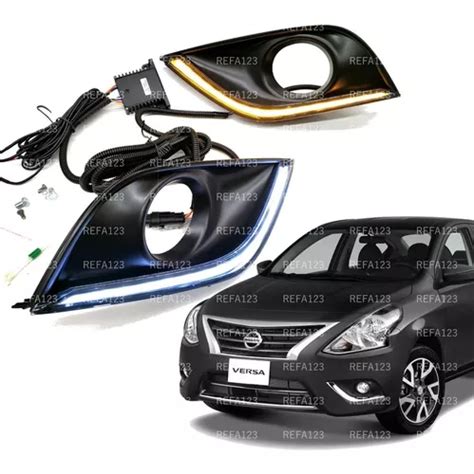 Rejillas Led Faros Niebla Versa 2015 2016 2017 2018 Kit Cuotas Sin