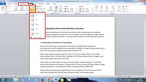 Cara Membuat Beberapa Kolom Tulisan Seperti Koran Di Microsoft Word