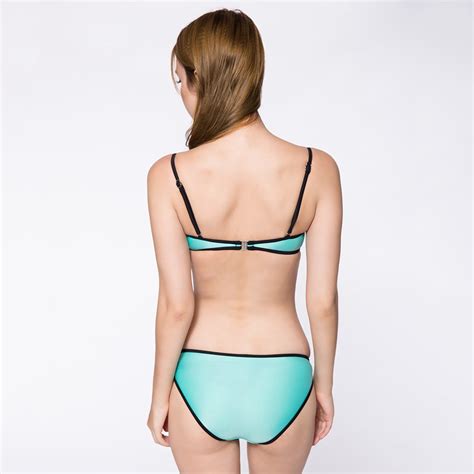 Green Multicolor Spaghetti Strap Push Up Bikini Set
