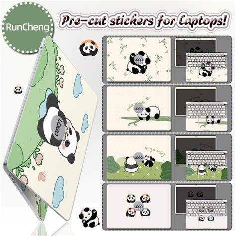 Cartoon panda laptop stickers are suitable for huawei laptop skin ...