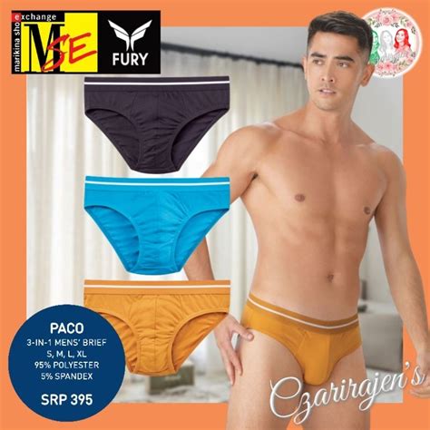 Fury By MSE 3 In 1 Men S Brief Men S Underwear Bikini Brief Polyspandex Shopee Philippines