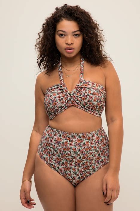 Haut De Bikini Bonnets Souples Imprim Fleurs Tropicales Nouer Dans La Nuque Avocat Ulla