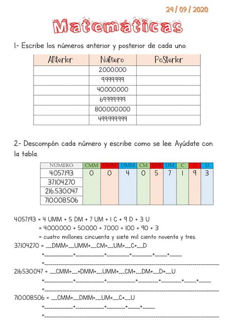 N Meros De Cifras Activity Estrategias Para Ense Ar Matematicas