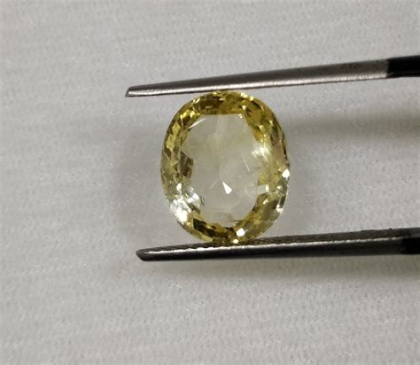 Oval Astrology Cg Natural Ceylon Yellow Sapphire Gemstone Carat