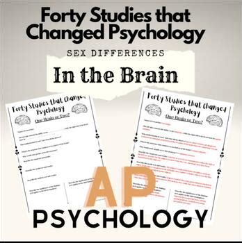 Sex Differences In The Brain Reading Guide For Ap Psychology Tpt