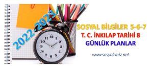 12 16 Eylül 2022 Sosyal Bilgiler İnkılap Tarihi Günlük Planları