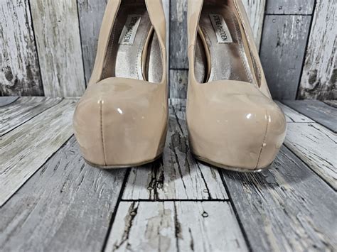 Steve Madden Nude Patent Leather Nala Platform Stilet Gem