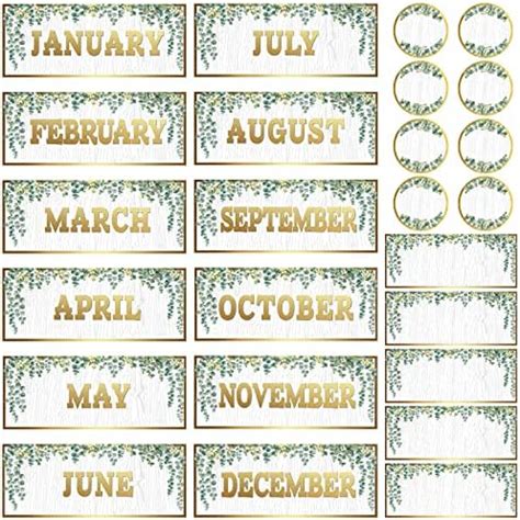 Amazon 48 Pieces Holiday Monthly Headliners Set 12 Months Of The