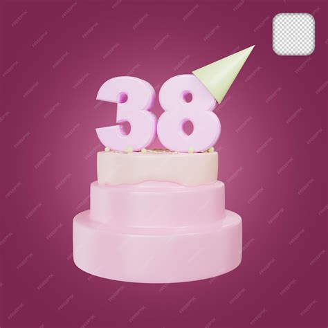 Joyeux Anniversaire 38 Ans Illustration 3d Psd Premium