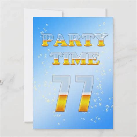 77th Birthday Party Invitation With Beer Zazzle