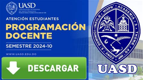 Descargar Programacion Docente Materia 2024 10 UASD en línea YouTube