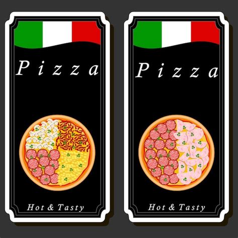 Premium Vector Illustration On Theme Big Hot Tasty Pizza To Pizzeria Menu