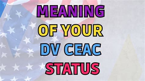 Your Diversity Visa Status Ceac Visa Status Meaning Youtube