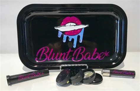 Home Living Home Décor Decorative Trays Stoner babe Stoner girl Blunt babe Rolling Tray Cute