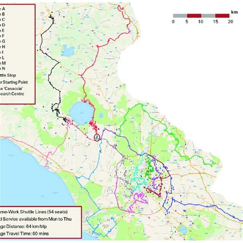 Georeferenced Map Of The Collective Transport Service Carried Out In