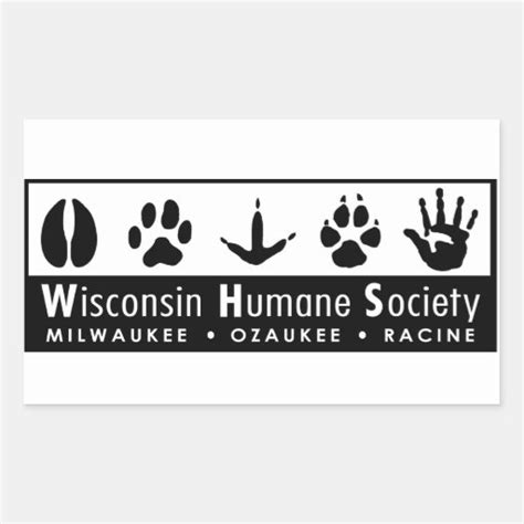 Wisconsin Humane Society Logo Rectangular Sticker | Zazzle