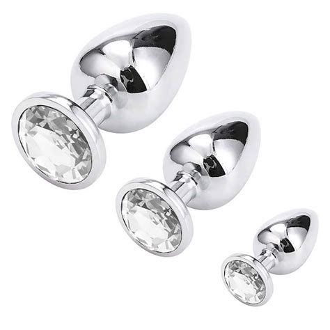 Kit 3 Plug Anal Inox Pedra Tamanhos P M E G Excita Orgasmo Tesao Sex Shio Shopee Brasil